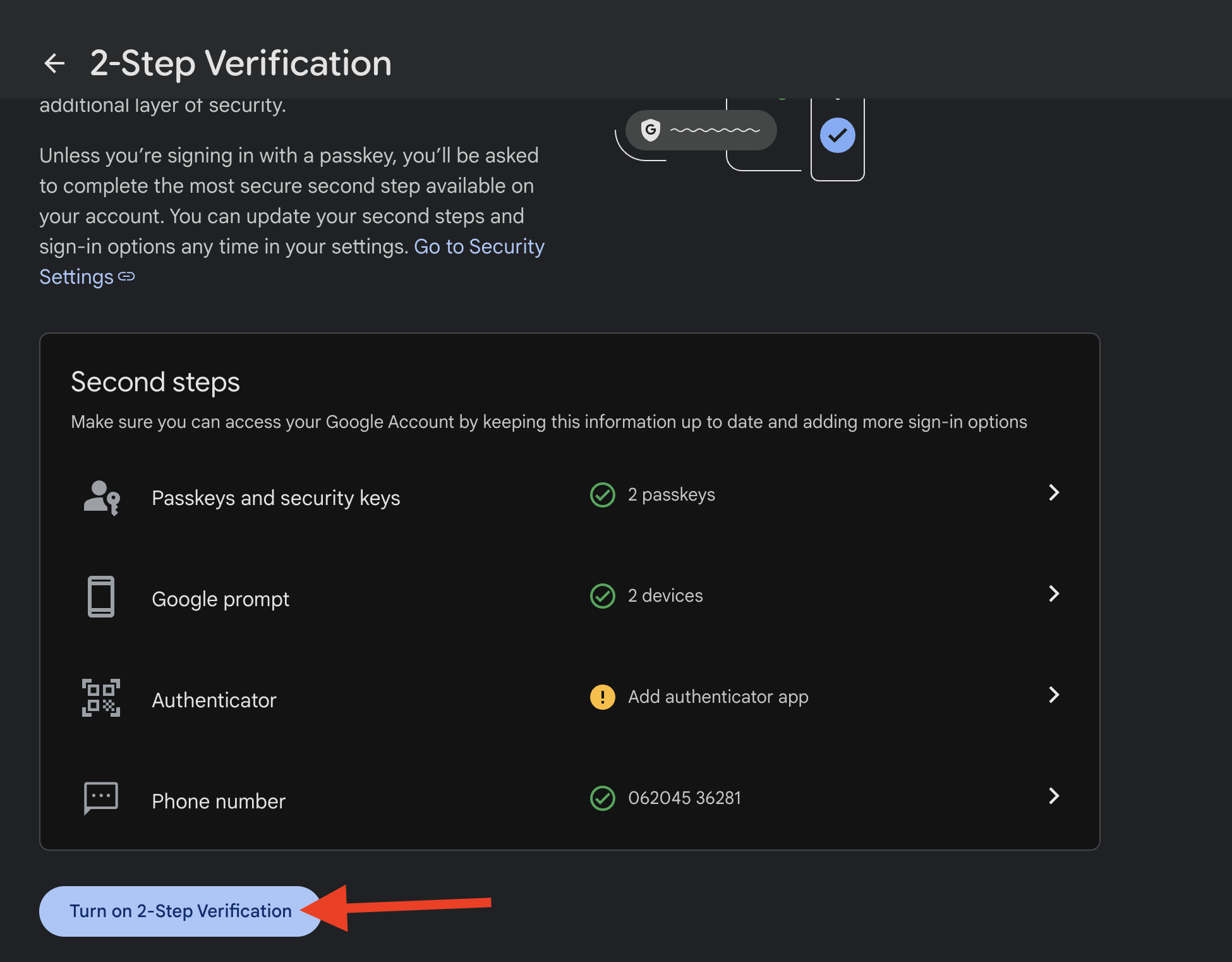 Enable 2-Step Verification