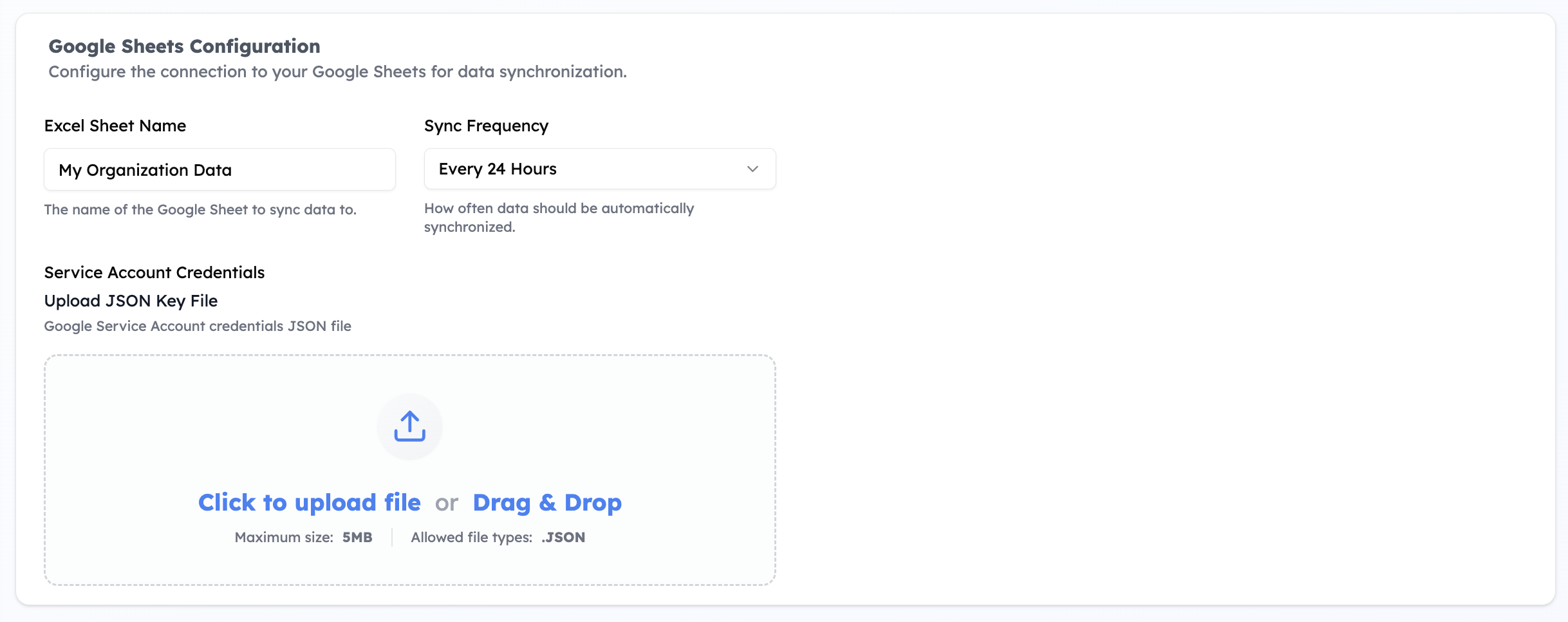 Google Sheets Configuration
